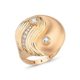 Yin Yang Pinkie Ring with White Diamond