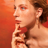 Smaug Hoop Single Stone White Diamond Earrings