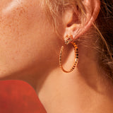 Smaug Hoop Single Stone White Diamond Earrings