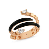 Maia Black Enamel Ring