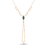 Evil Eye Seed Hand Bracelet with Enamel & White Diamond