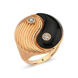 Yin Yang Onix Pinkie Ring