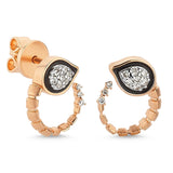 Baby Dragon White Diamond Hoop Earrings Small