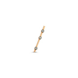 Bar Stud Earring with 3 Single Stone White Diamond - Single