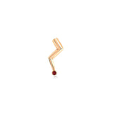 Lightning Stud Earring with Single Stone Ruby Medium - Single