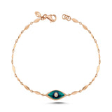Evil Eye Seed Bracelet with Enamel & White Diamond