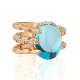 Blue Topaz Dragon Claw Pinkie Ring