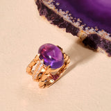 Amethyst Dragon Claw Pinkie Ring