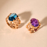 Amethyst Dragon Claw Pinkie Ring