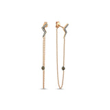 White Diamond Top Chain Earring - Single