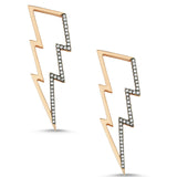 White Diamond Hollow Lightning Earrings