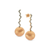 Lightning Ball Earrings with Full White Diamond