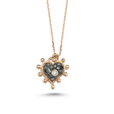 Heart Necklace with Black Diamond