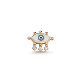 White Evil Eye Stud Earring - Single