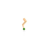Lightning Stud Earring with Single Stone Emerald Small - Single