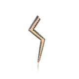 Lightning Earring with White and Black Diamond - Single