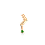 Lightning Stud Earring with Single Stone Emerald Large - Single