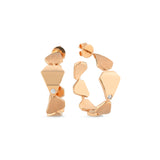 White Diamond Hoop Earrings - Medium