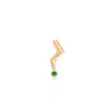 Lightning Stud Earring with Single Stone Emerald Medium - Single