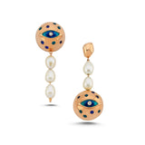 Evil Eye Pearl Ball Earring - Single