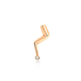 Lightning Stud Earring with Single Stone White Diamond Large - Single