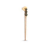 Three Black Diamond Chain Earring - Single