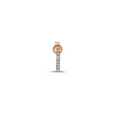 White Diamond Rod Stud Earrings - Single