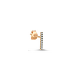 White Diamond Rod Stud Earrings - Single