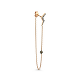 White Diamond Top Chain Earring - Single
