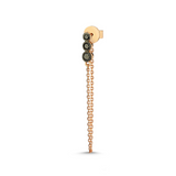 Three Black Diamond Chain Earring - Single