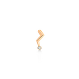 Lightning Stud Earring with Single Stone White Diamond Small - Single