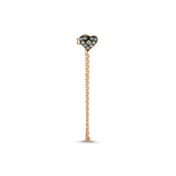 Heart Chain Earring with White Diamond