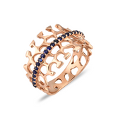 Sapphire Waves Ring