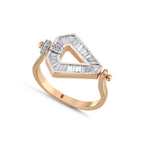 Gaia Double Sided Ring with Mother of Pearl Enamel & Tapered Diamond