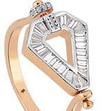 Gaia Double Sided Ring with Mother of Pearl Enamel & Tapered Diamond