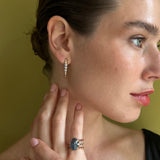 Blue Topaz Dragon Claw Pinkie Ring