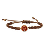 Leo Cord Bracelet with Coral Enamel & White Diamond