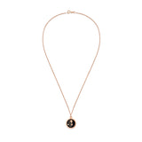 Gemini Necklace with Black Enamel & White Diamond