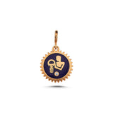 Aquarius Charm with Navy Blue Enamel & White Diamond