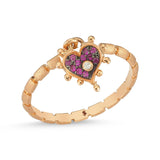 Heart Ring with Pink Sapphire