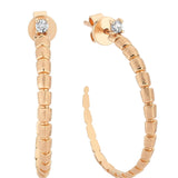 Smaug Hoop Single Stone White Diamond Earrings