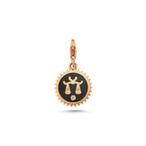 Libra Charm with Black Enamel & White Diamond