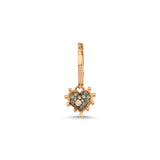 Heart Earring with Cognac Diamond - Single