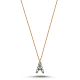White Diamond Letter A Necklace