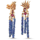 Dragon Lady Ruby - Saphire Short Earrings