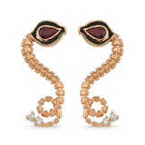 Baby Dragon Ruby Long Earrings