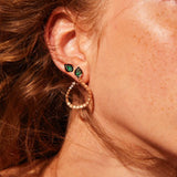 Baby Dragon Emerald Hoop Earrings