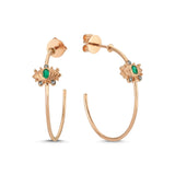 Dragon Eye Emerald Hoop Earrings