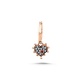 Heart Earring with White Diamond - Single