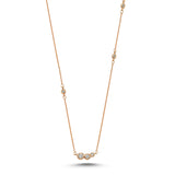 Three White Diamond Necklace with Three Single Stone White Diamond